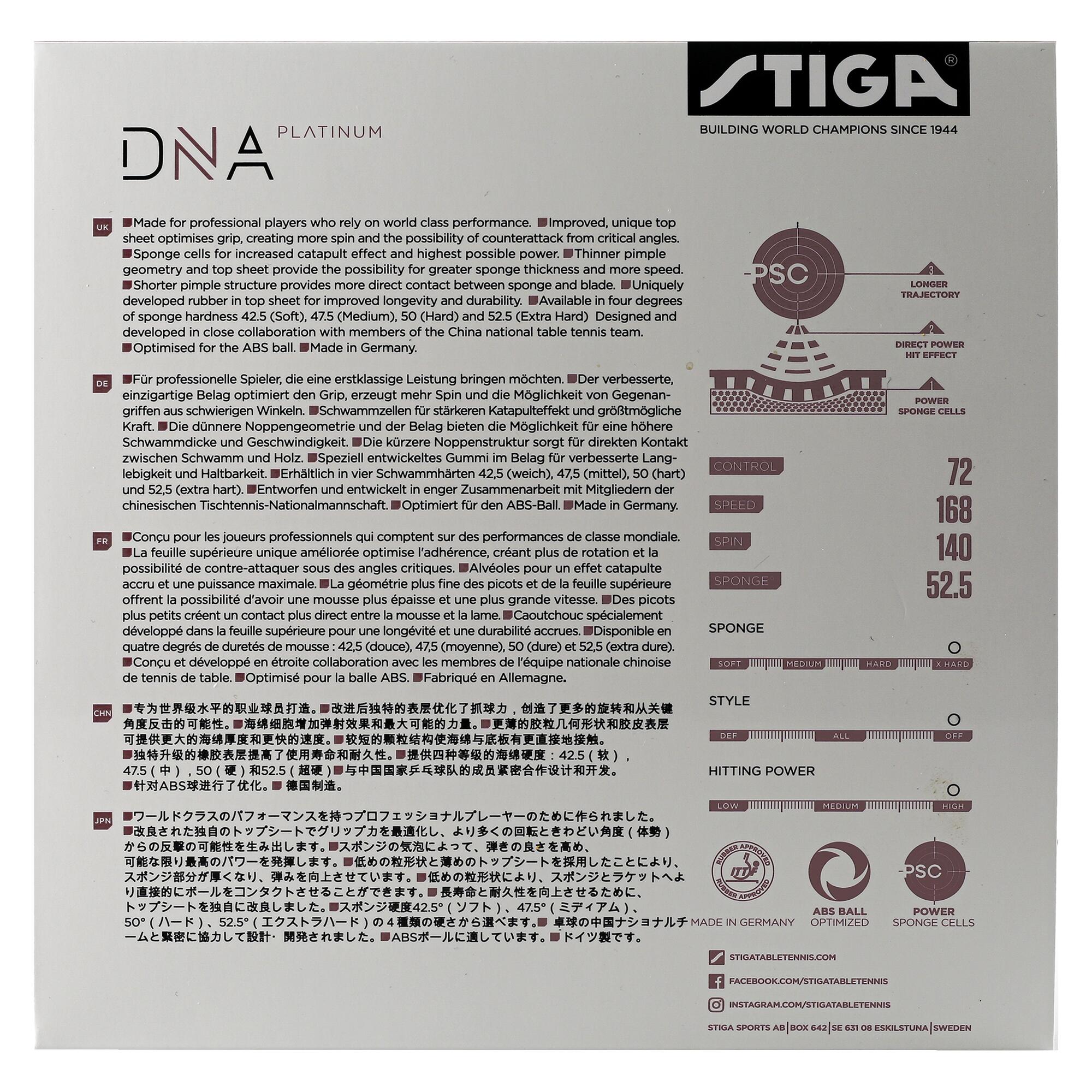 Revestimiento pala de ping pong DNA Platinum XH 4/4