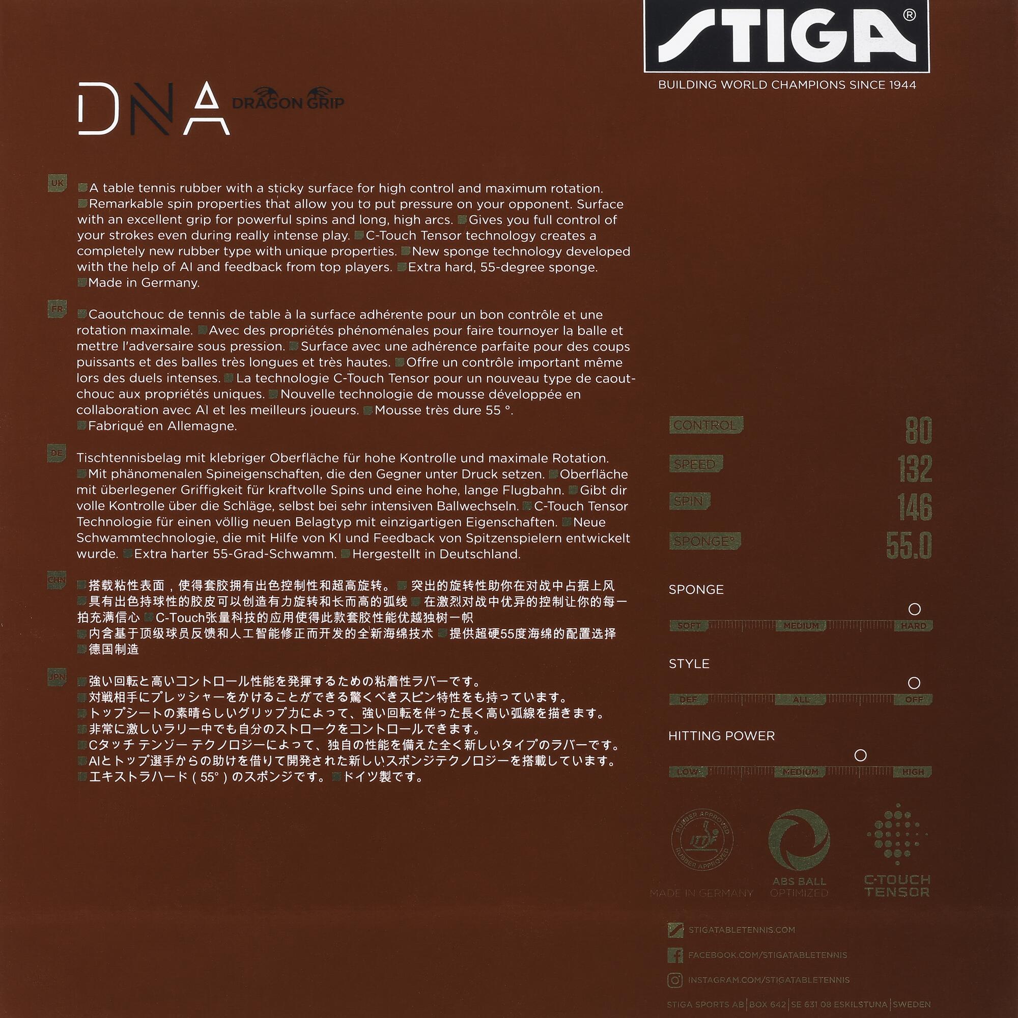 Revestimiento pala de ping pong DNA Dragon Grip 55 4/4