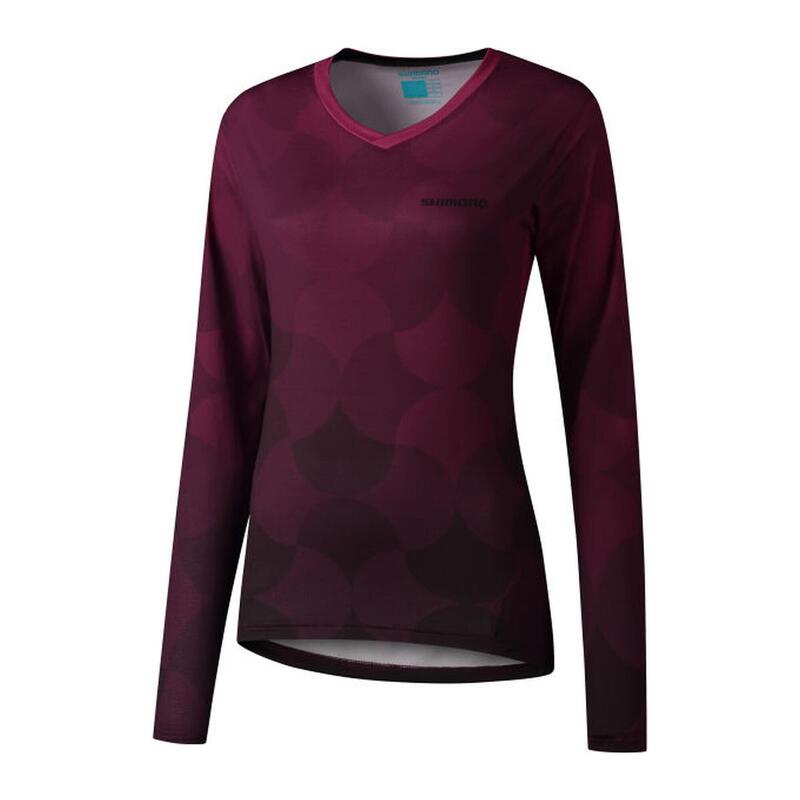 SHIMANO Woman's SAIKO Long Sleeve Jersey, Red