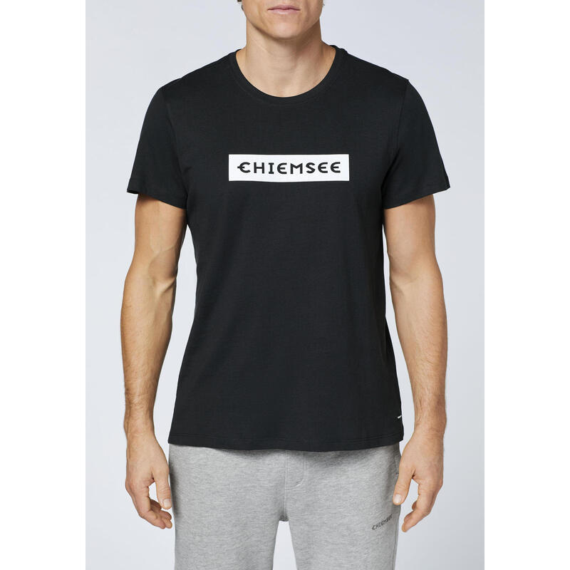 T-Shirt mit Label-Schriftzug