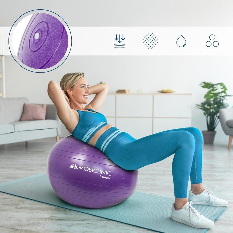 Ballon d'exercice Yoga Gonfleur Anti-dérapant 58 cm Grossesse Lavable