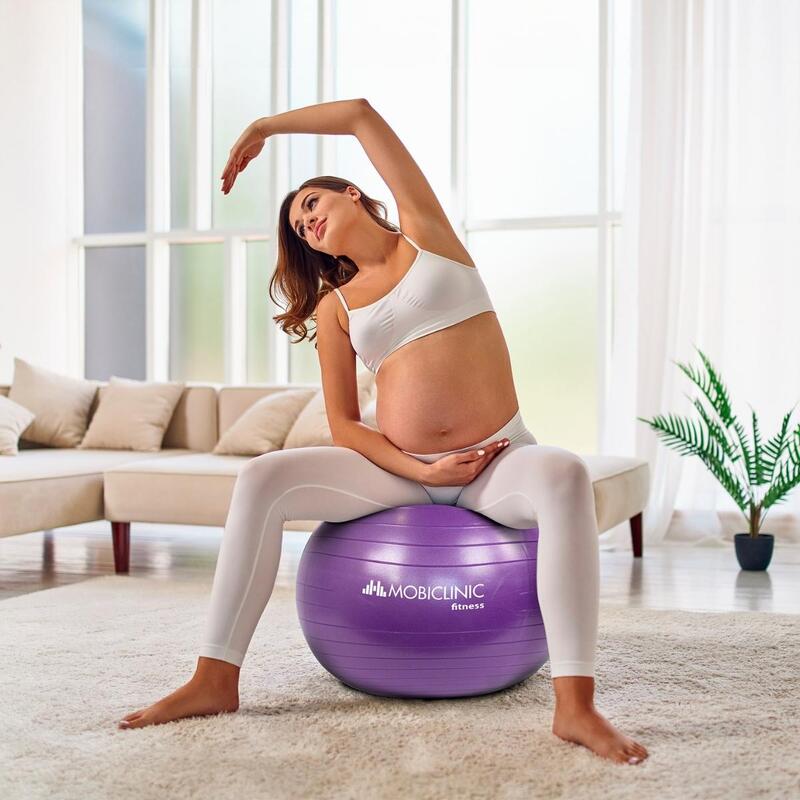 Ballon d'exercice Yoga Gonfleur Anti-dérapant 58 cm Grossesse Lavable