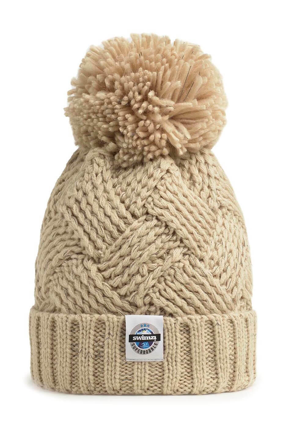 Oatmeal Patchwork Reflective Superbobble Hat 1/3