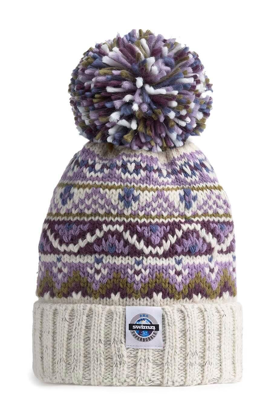 SWIMZI Heather Fairisle Knit Reflective Superbobble Hat