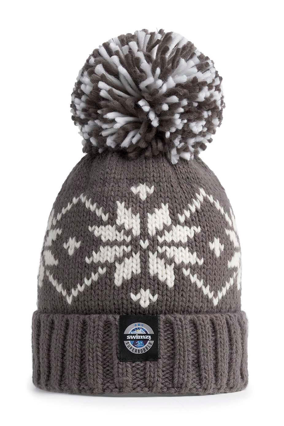 Slate Flora Nordic Knit Reflective Superbobble Hat 1/3