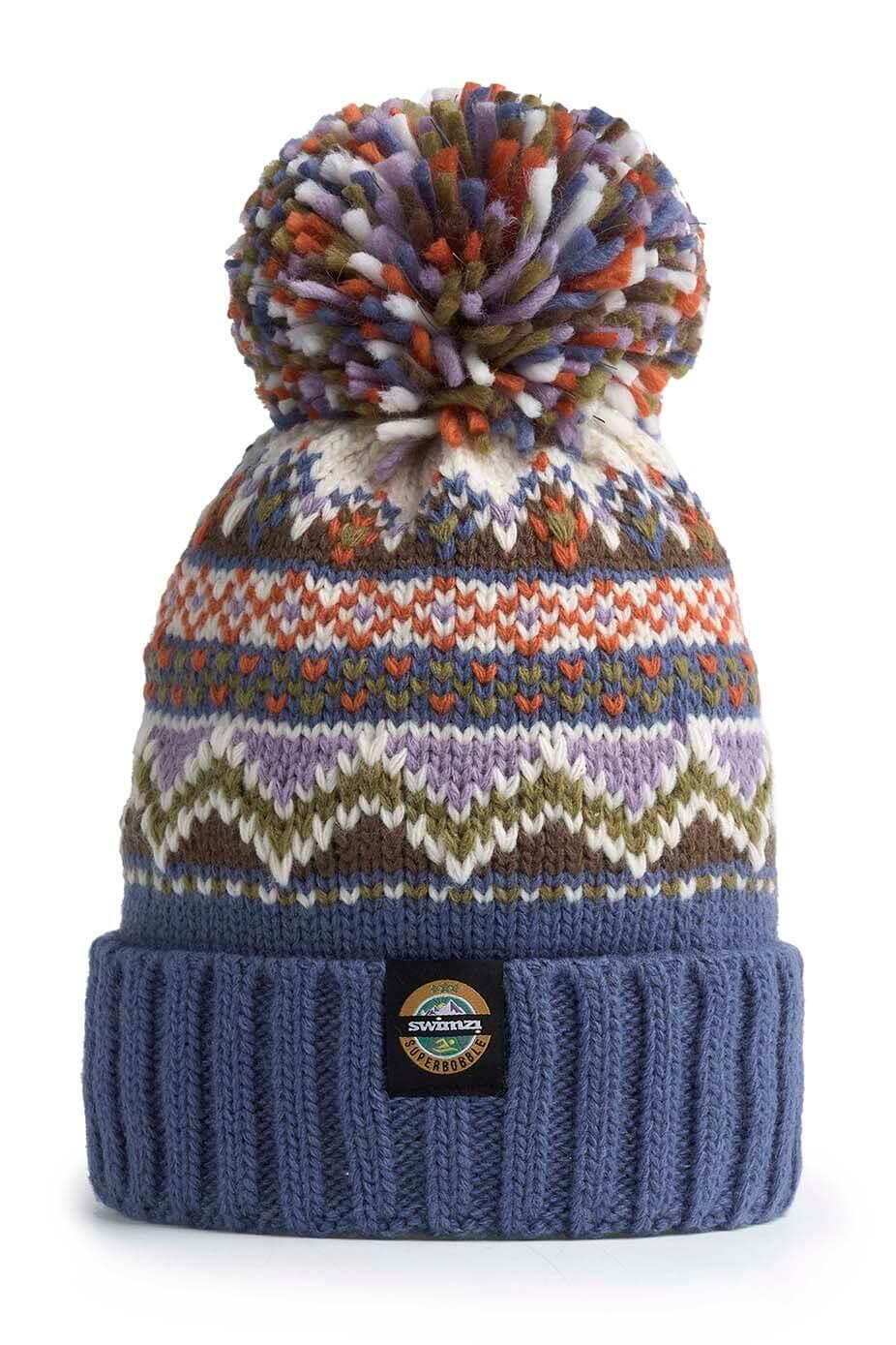 SWIMZI Ocean Fairisle Knit Reflective Superbobble Hat