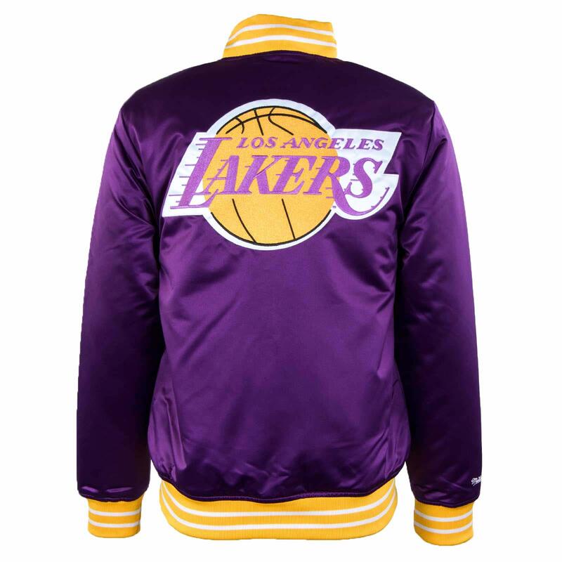 Collegejacke NBA Heavyweight Satin Lakers in Lila