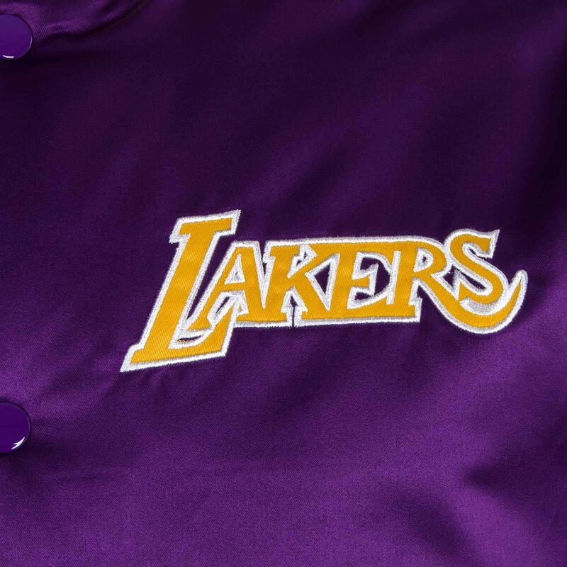 Collegejacke NBA Heavyweight Satin Lakers in Lila