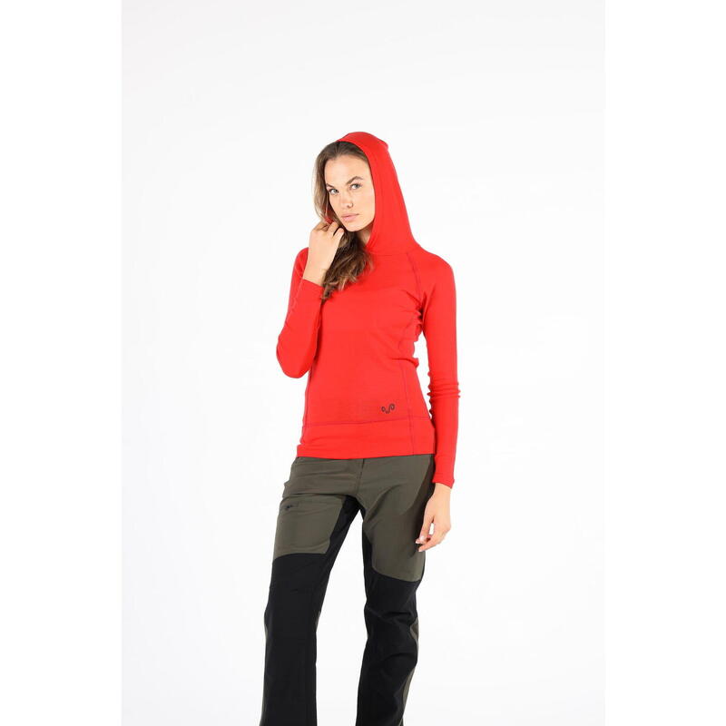 Bluza narciarska damska Woolona Sonatra z kapturem 100% Merino