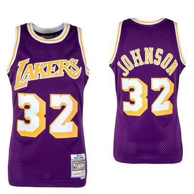 Tanktop mitchell & ness swingman jersey la lakers '84 johnson paars