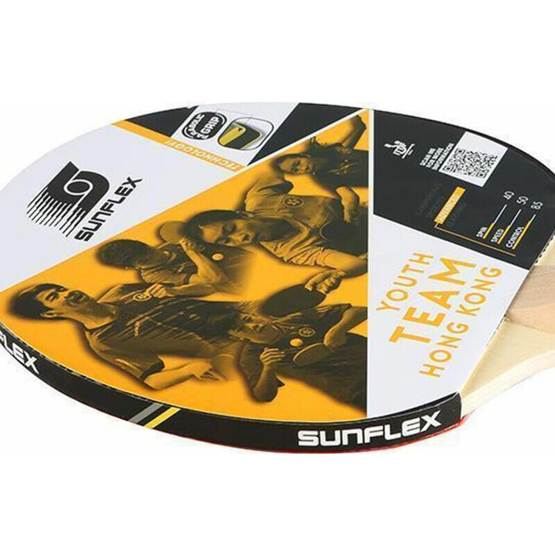 Sunflex 2x Tischtennisschläger Youth Team Hong Kong + Hülle + 6x SX+ TT Bälle