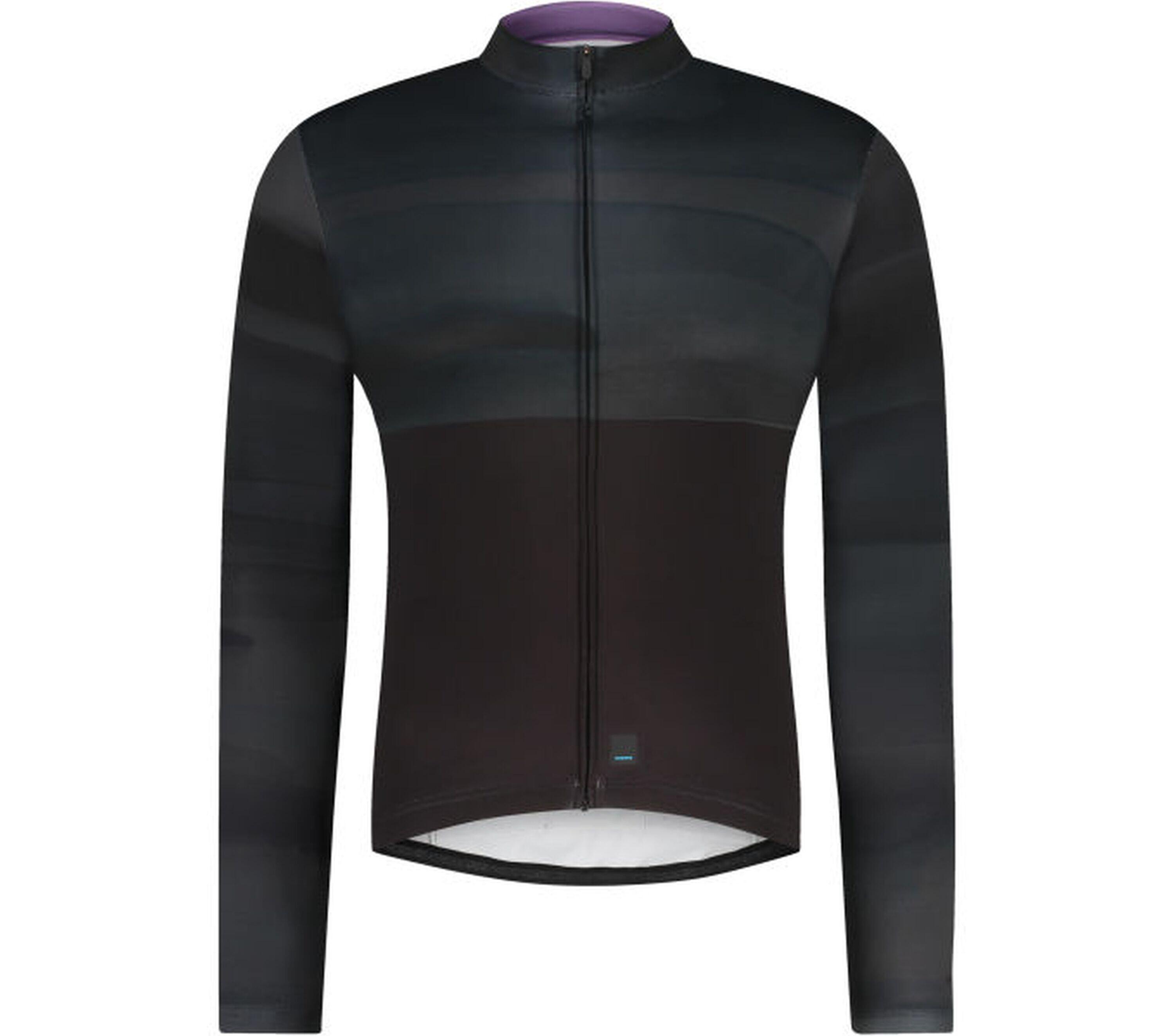 SHIMANO VERTEX Long Sleeves Jersey Printed, Black/ Gray Line