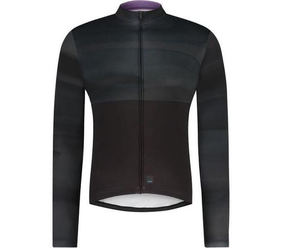 VERTEX Long Sleeves Jersey Printed, Black/ Gray Line