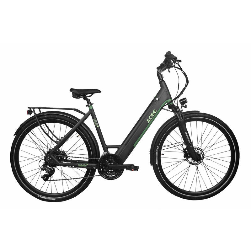 Elektrisches Trekkingrad,Yukon 2.1,D52 cm,12,8 Ah,21 Gänge,mattschwarz