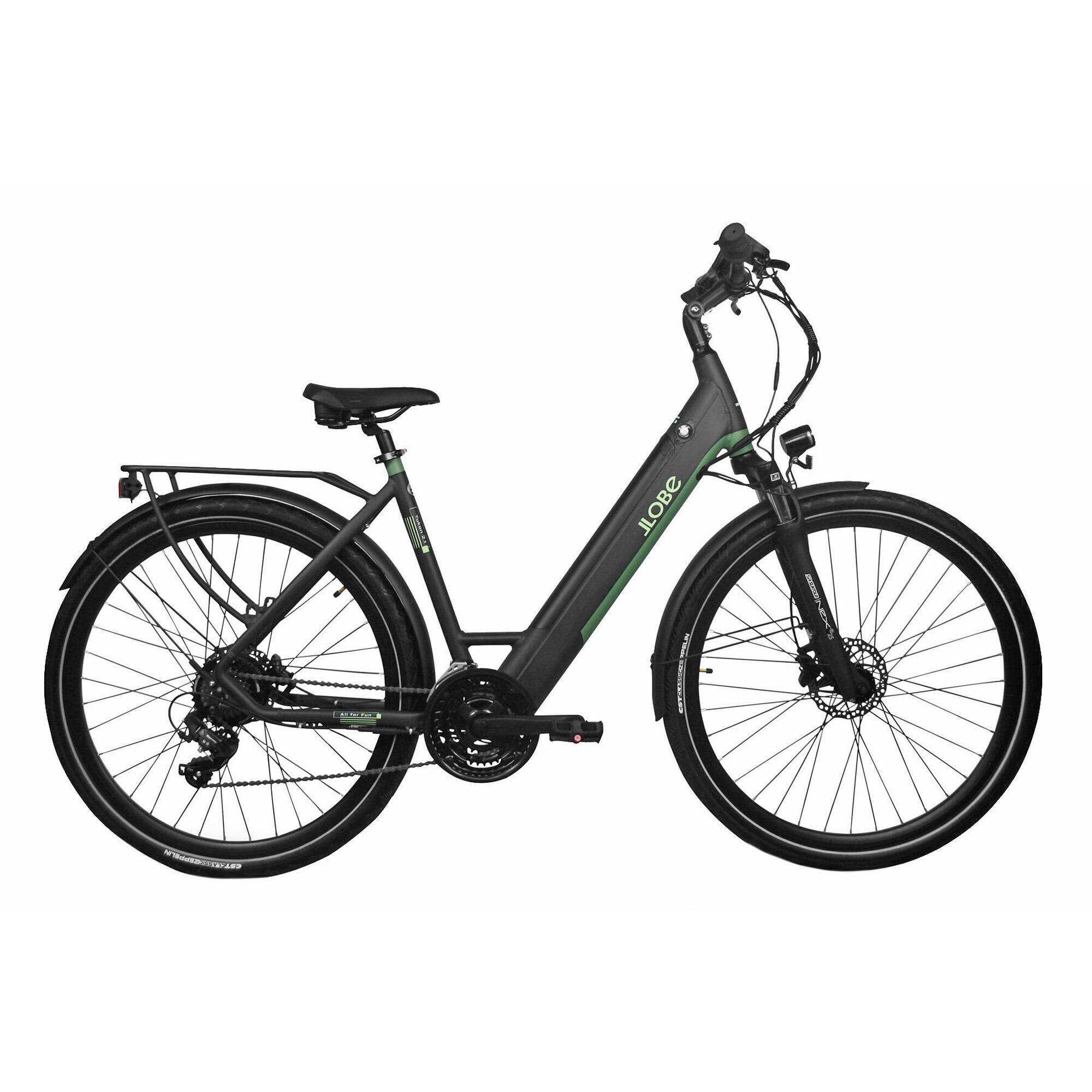 V lo lectrique de trekking Yukon 2.1 D52 cm 12 8 Ah 21 sp noir