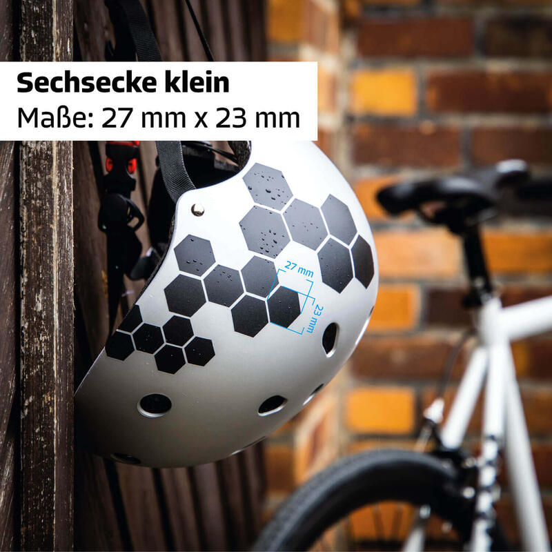 Sechseck Waben Stickerfür Fahrrad in schwarz