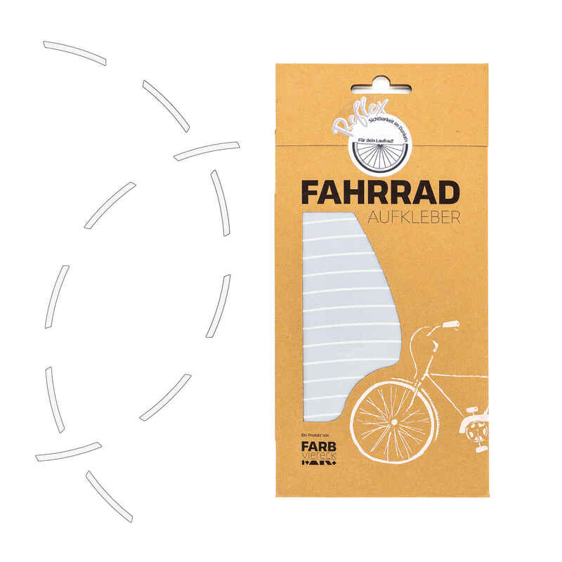 Reflektierende Felgenaufkleber in weiss für Fahrrad