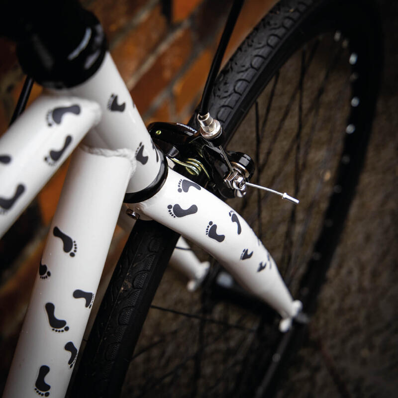 Fahrrad Rahmen Sticker mit Fussabdücken