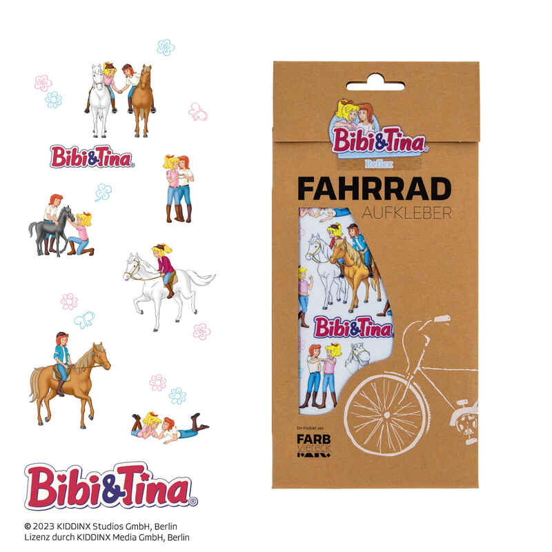 Bibi und Tina Reflexaufkleber von Farbviereck für das Fahrrad