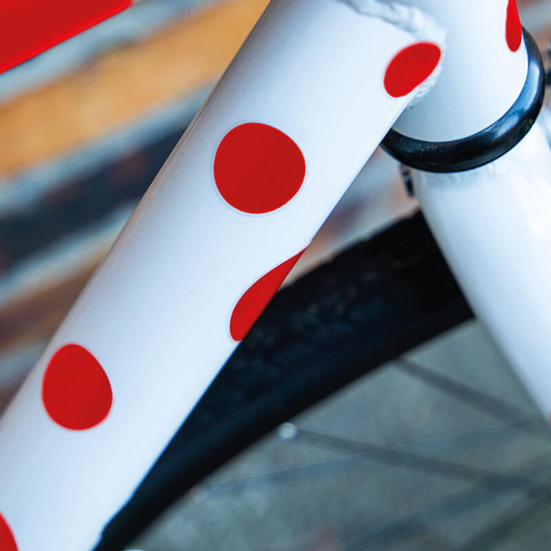 Fahrrad Aufkleber mit Kreise rot von Farbviereck