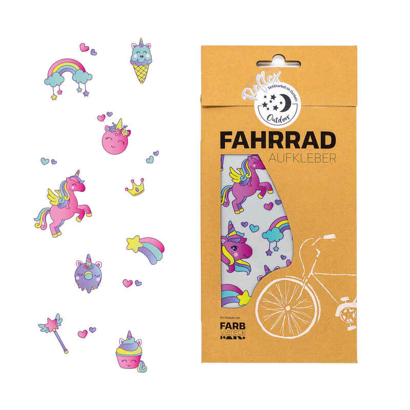 Einhorn und Unicorn Fahrradaufkleber Reflex