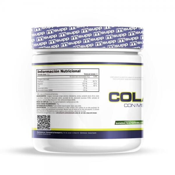 Collagen + MSM + Magnesium - 300g Sandias de la gelée de MM Supplements