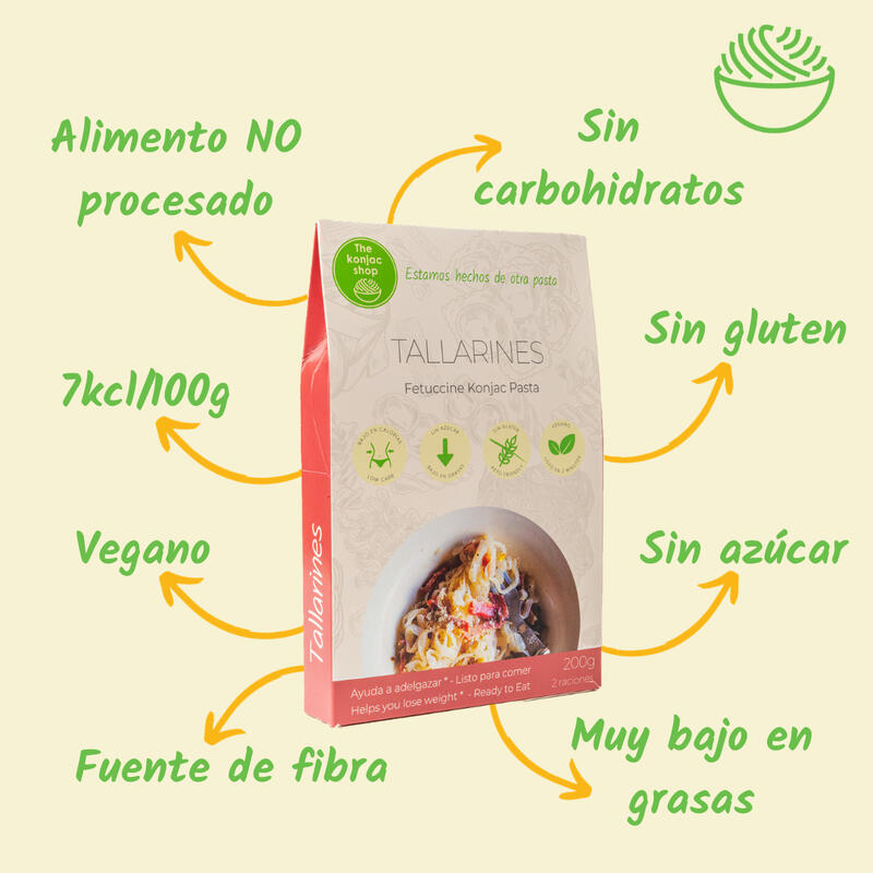 Tallarines de Konjac: Pack 25 unidades (200g/unidad)