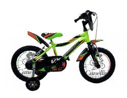 Vélo enfant Canellini VORTEX 14" Vert/Noir/Orange cadre acier