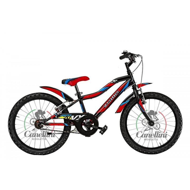 Bicicleta de niño MTB Canellini VORTEX  20" 1V - Negro/Rojo/Azul