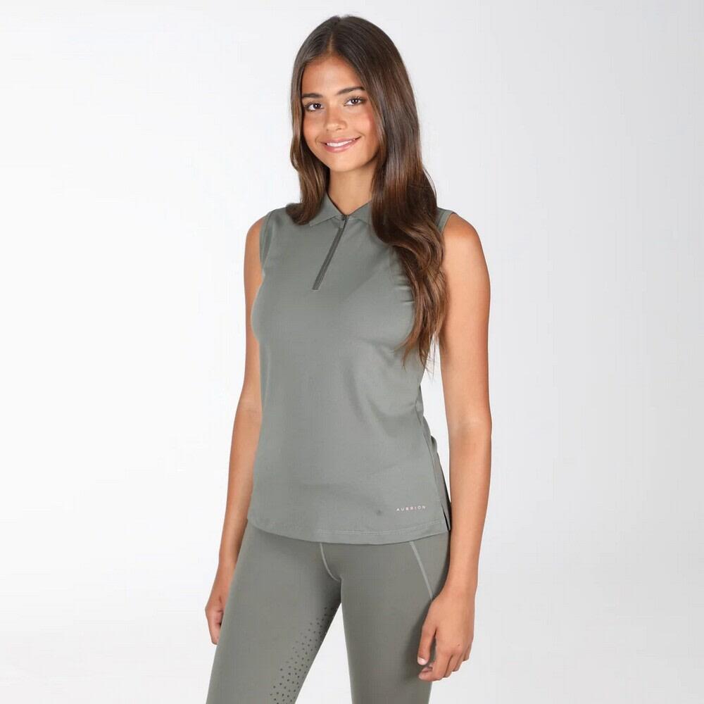 Womens/Ladies Sleeveless Technical Top (Olive) 3/3