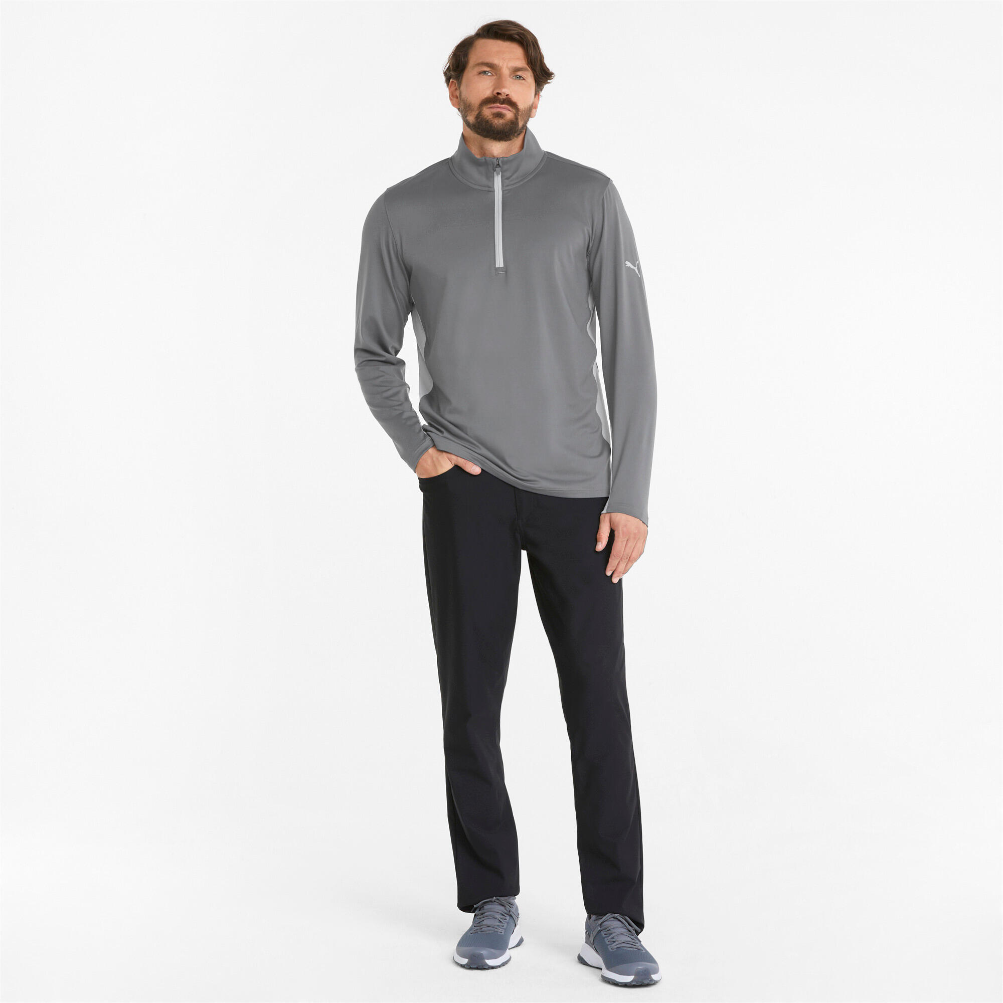 PUMA Mens Gamer Quarter-Zip Golf Sweatshirt - Quiet Shade 3/7