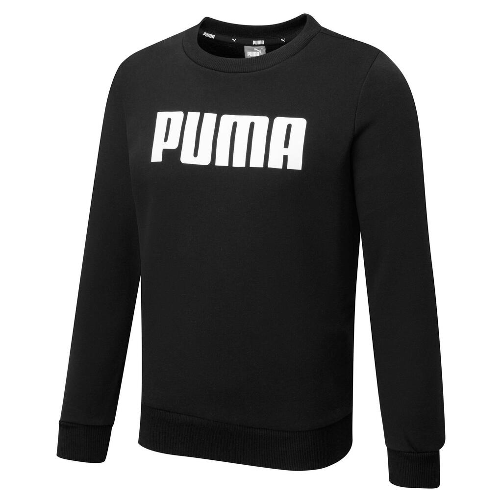 PUMA Kids Boys Essentials Fleece Crew Neck Sweatshirt Jumper Top Youth - Black