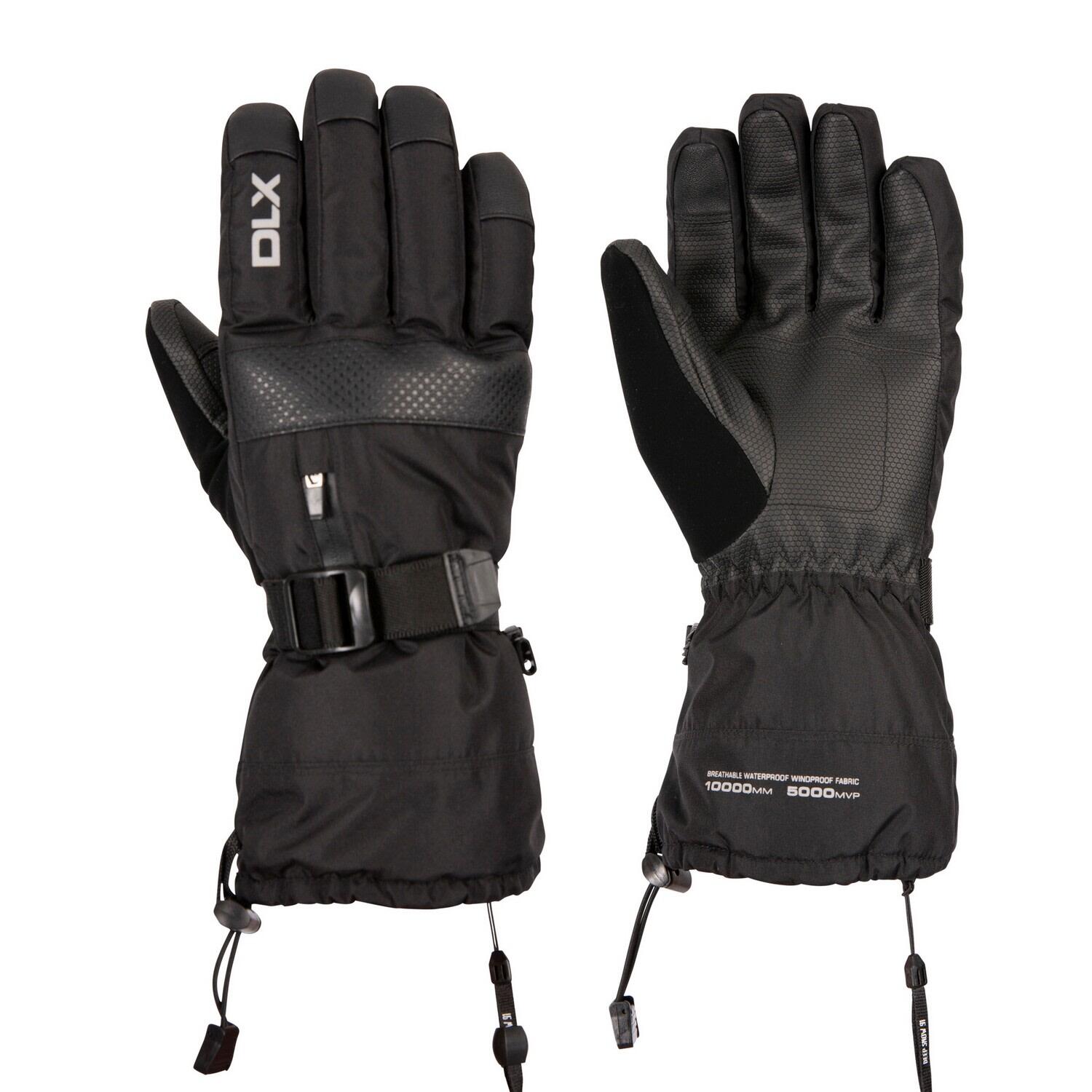 Adulto Unisex DLX Guanti Da Sci Trespass Lindley Nero 3/4