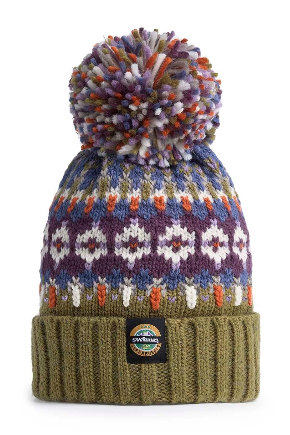 SWIMZI Tundra Fairisle Knit Reflective Superbobble Hat