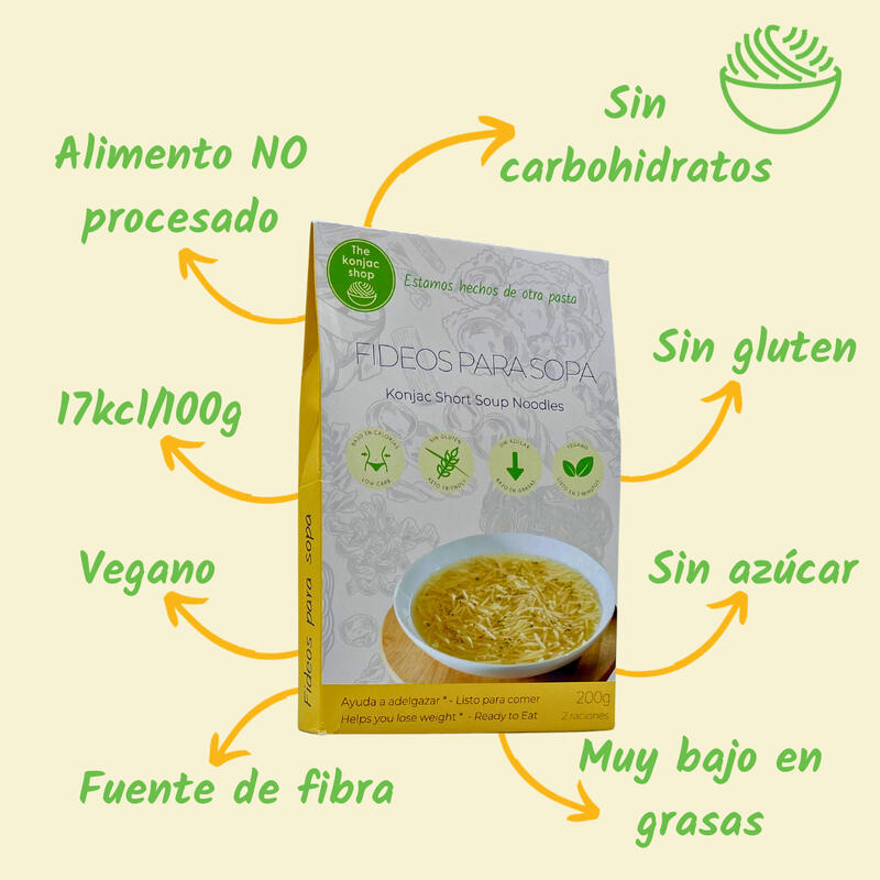 Fideos para sopa Pasta de Konjac (Pack 25 unidades)