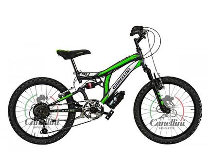 Vélo enfant Canellini COLORADO 20" Titane/Vert tout suspendu 6 vitesses