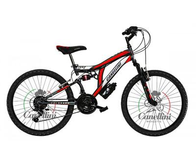 Kinderfahrrad MTB Canellini COLORADO 24" Full Suspension - Titan/Grun