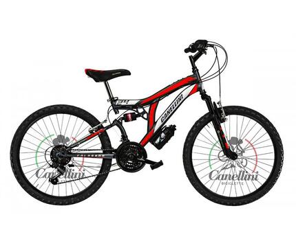 Vélo enfant Canellini COLORADO 24" full suspension Noir/Rouge