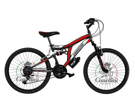 Vélo enfant Canellini COLORADO 24" full suspension Noir/Rouge