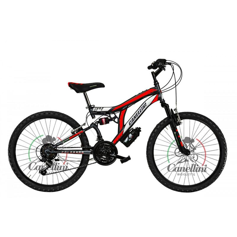 Bicicletă pentru băieți Canellini COLORADO 24" - Negru/Roșu
