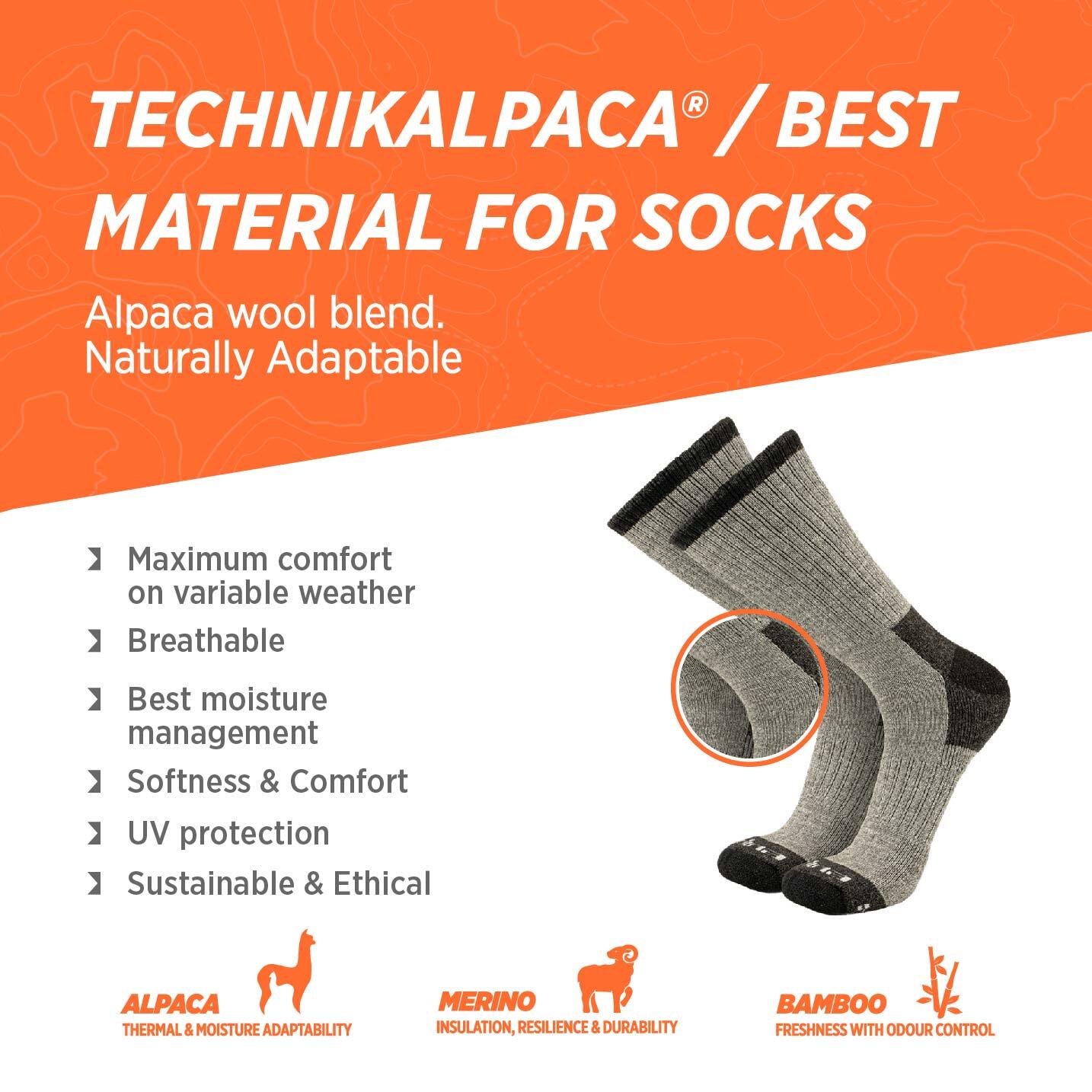 Alpaca Merino Hiking Socks: CORDILLERA Padded Trekking Thermal Socks Unisex. 4/7