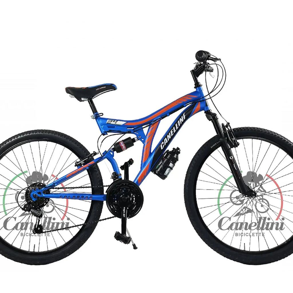 Boy's bike MTB Canellini COLORADO 24" FULL SUSPENSION - Blue/Orange