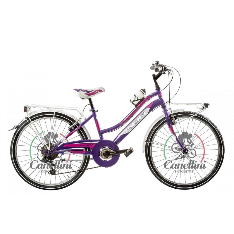 Bicicletta da bambina MTB Canellini LINCY 24" 6V - Viola/Fucsia