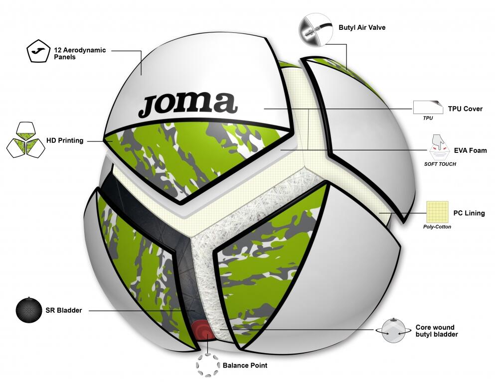 Balón de fútbol adulto diseño camuflaje Joma Challenge II 5/5