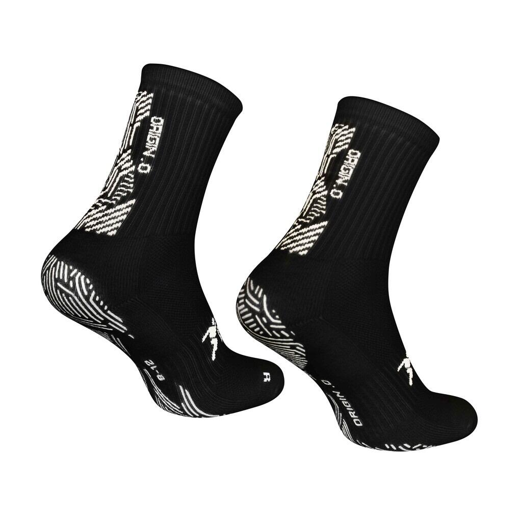 Childrens/Kids Origin.0 Gripped AntiSlip Sports Socks (Black/White) 3/4