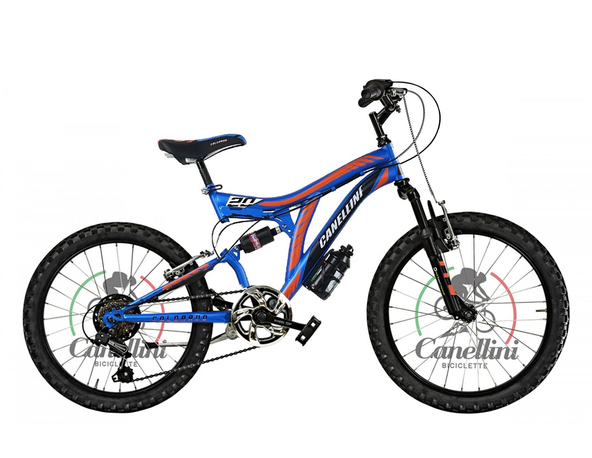 Velo Enfant VTT Canellini Full Suspension Colorado 20 6V Titane Vert CANELLINI Decathlon