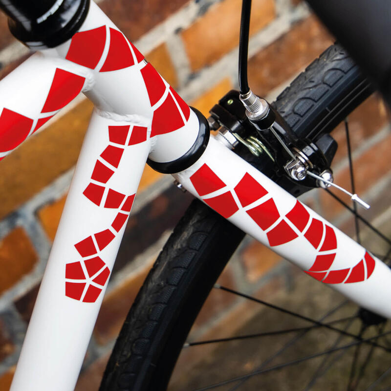 Fahrrad Aufkleber mit Drachenvierecke klein rot von Farbviereck