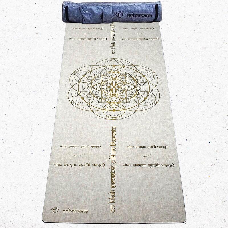 Tapis de yoga caoutchouc naturel et chanvre 4,5 mm - mantra yoga + Sac de yoga