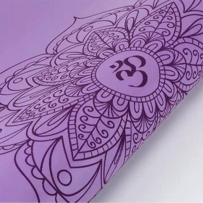 Yoga mat pro rubber + kunstleer 5mm mandala, Yoga tas, droge of natte handen