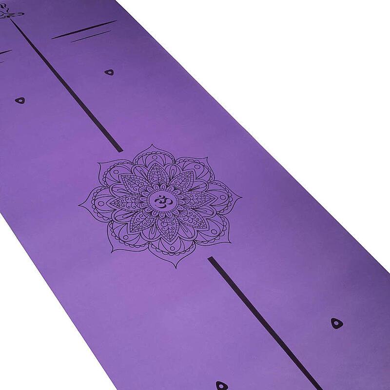 Yoga mat pro rubber + kunstleer 5mm mandala, Yoga tas, droge of natte handen